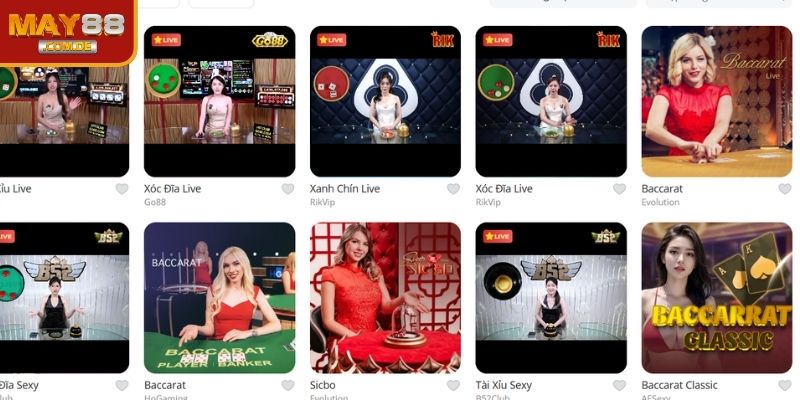 Vô vàn lựa chọn với hệ thống trò chơi Casino 
